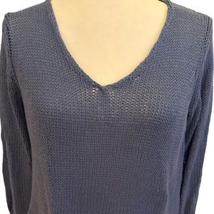 Wooden Ships Lightweight V Neck Shirt Tail knit sweater